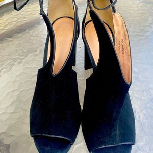 Rachel Zoe Open toe and ankle strap - Elegant Black suede 3.5 inch heel